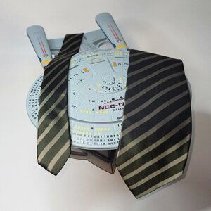 Giorgio Armani Cavette Silk Green Tie Striped T-4